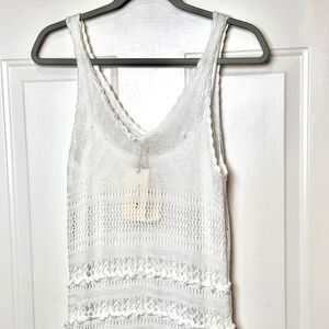 NWT Solitaire Swim Boho Crochet Lined Maxi Dress Coverup Size Large